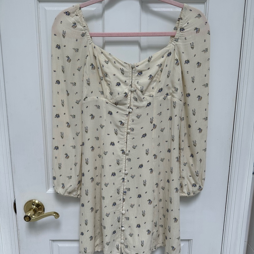 American Eagle Outfitters Cream Floral Dress